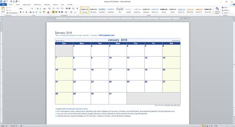 Microsoft word calendar template - gpswest