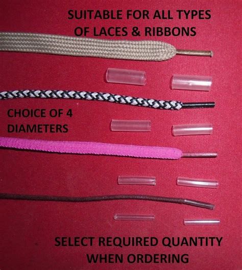 Shoe Lace Tips Ends Clear Transparent Aglets DIY Make & Repair VARIOUS ...