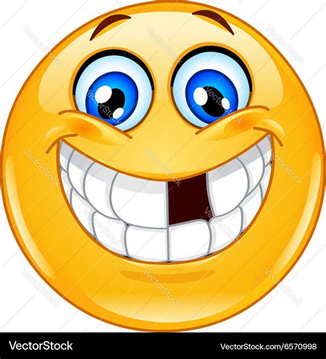 Emoticon with missing teeth Royalty Free Vector Image