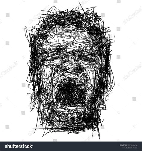 Drawing Sketch Expressive Face Person Screaming Stock Vector (Royalty ...