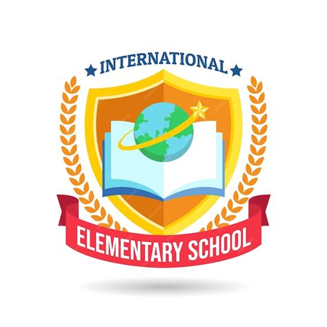 Premium Vector | Hand drawn book and planet elementary school logo