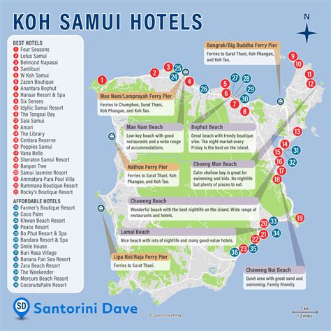 KOH SAMUI HOTEL MAP - Best Beaches, Resorts, & Places to Stay