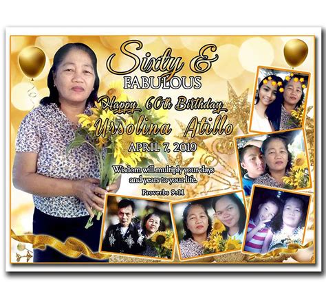 60th Birthday Tarpaulin Layout