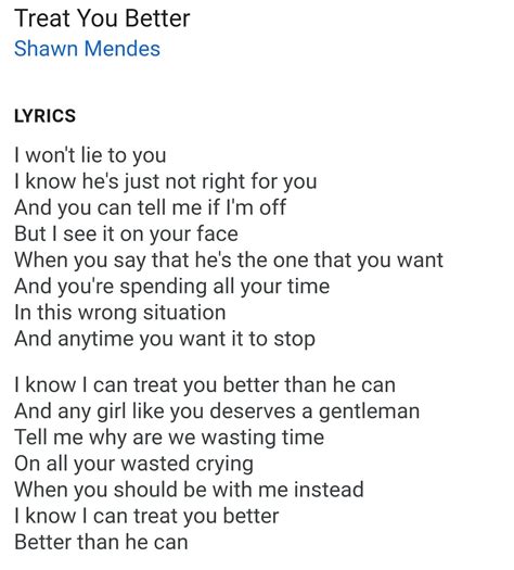 Shawn Mendes - Treat You Better (Lyrics) : r/niceguys