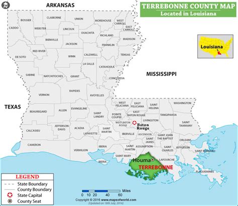 Terrebonne Parish Map, Louisiana