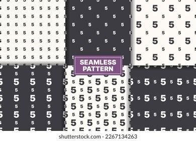 Vector Black White Number 5 Pattern Stock Vector (Royalty Free ...