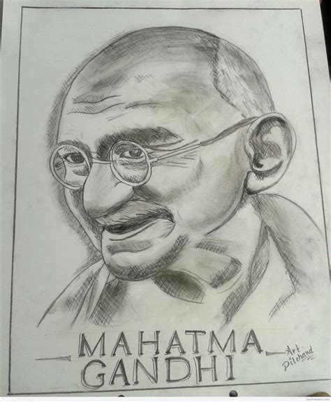 Pencil Sketch Of Mahatma Gandhi at PaintingValley.com | Explore ...