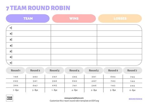 12 Team Round Robin Generator