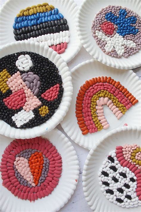 Easy Quarantine Crafts: Bean Mosaic Art for Kids | The Pretty Life Girls