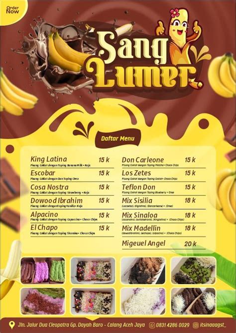 Poster Pisang Lumer | Pisang, Makanan, Desain menu