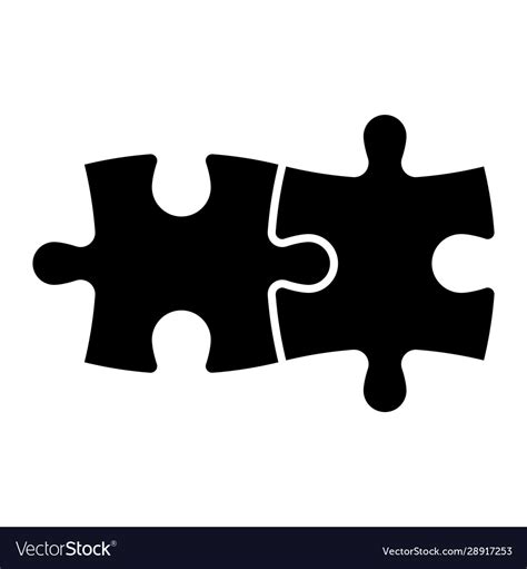 Jigsaw puzzle two black pieces team Royalty Free Vector