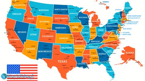 United States Map With State Names And Cities - United States Map