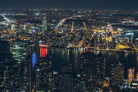 night aerial view of New York City Photograph by Dan Comaniciu - Pixels