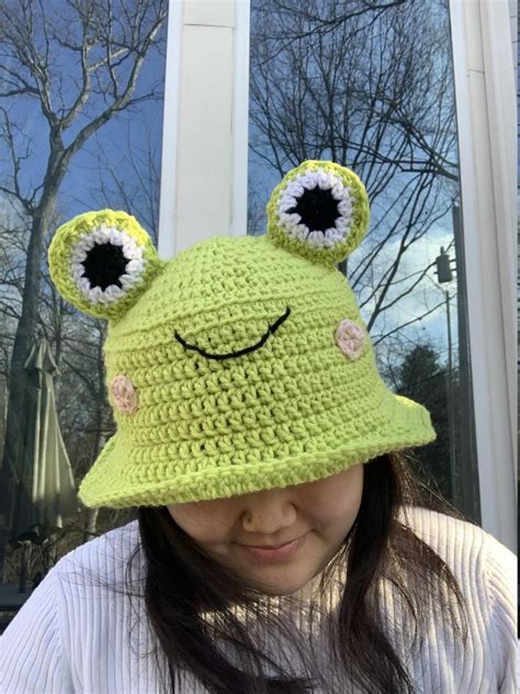 Cute Frog Bucket Hat Crochet Handmade Cottagecore Aesthetic | Etsy in ...