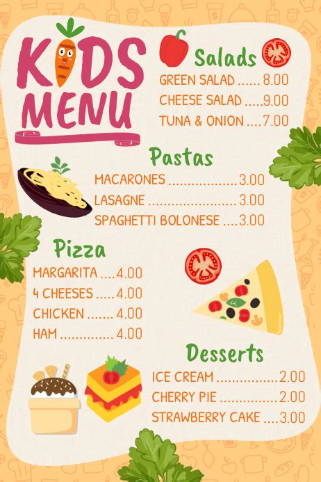 Copy of Kid's Menu Template | PosterMyWall