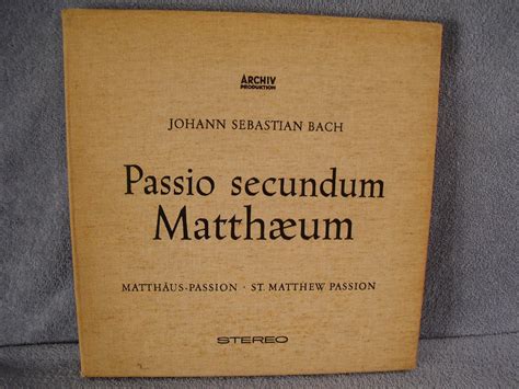 popsike.com - Bach, Passio Secundum Matthaeum BVW 244, Archive ARC ...