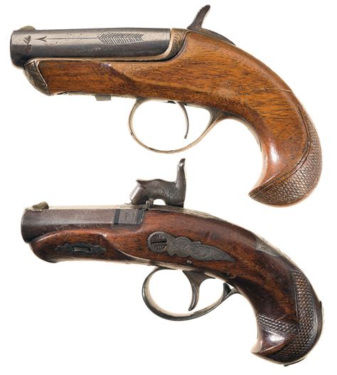 Two Antique Engraved Derringer Pistols | Rock Island Auction