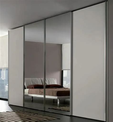 Sliding bedroom wardrobe with mirror in center-in Wardrobes from ...