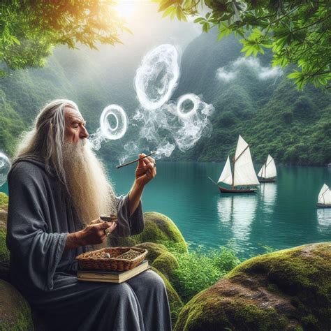 Gandalf smoking weed and blowing intricate smoke rings and smoke ...