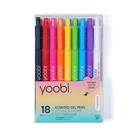 Yoobi Retractable Gel Pens, 18 Pack