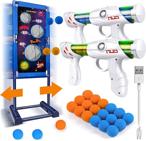 Moving Shooting Target Game, 2 Blaster Guns, 18 Balls – Safety ...