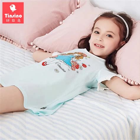 Tinsino 2018 Girls Summer Cartoon Nightgowns Children Short Sleeve ...