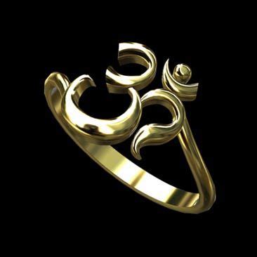 Modern Style 14kt. Gold Om/Aum Ring | via Orospot | Gold ring designs ...