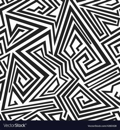 Monochrome spiral lines seamless pattern Vector Image