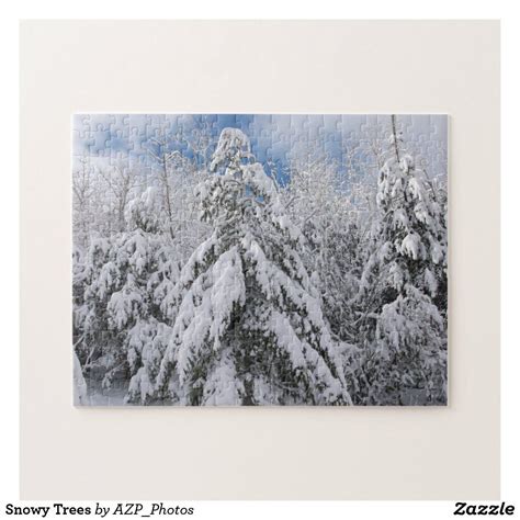 Snowy Trees Jigsaw Puzzle | Zazzle | Snowy trees, Jigsaw puzzles, Snowy