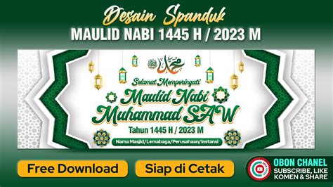 FREE DOWNLOAD SPANDUK MAULID NABI 1445 H / 2023 M - OBON CHANEL - YouTube