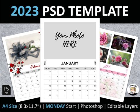 Photo Planner, Planner Gift, Planner Calendar, Psd Templates, Calendar ...