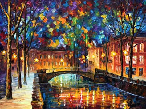 CITY BRIDGE by Leonid Afremov | Oil painting landscape, City painting ...