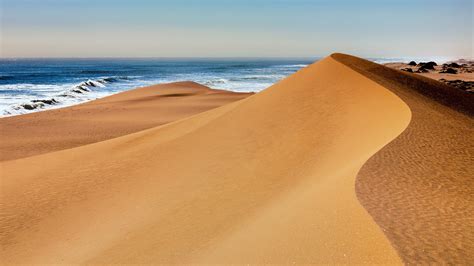 Namibia desert beach sand dune in Sandwich Harbour | Windows Spotlight ...