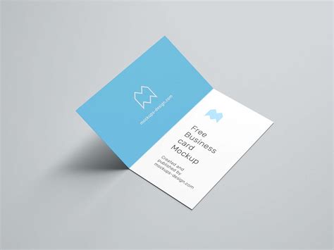 Free Folded Business Card Mockup (PSD)