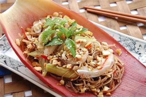 Banana flower salad evokes taste of home