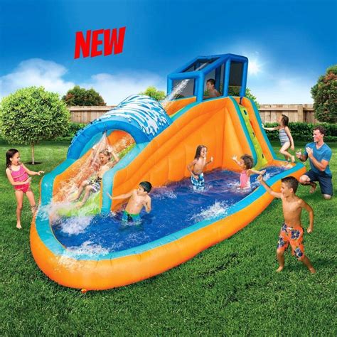 Kids Swimming Pool Inflatable Water Slide Bouncing Castle Blower Yard ...