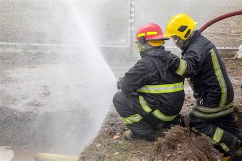 Premium Photo | Firefighters from the fire department are working on a ...