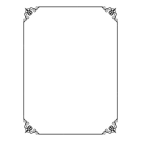 Thin Line Rectangle Border Ornate Corner Black, Rectangle Border ...