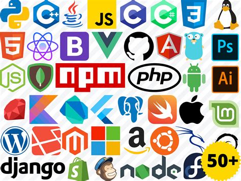 50 Programming Language, Software and Technology Logo Svg File - Etsy