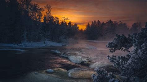 2560x1440 Dark Winter Lake Sunlight 4k 1440P Resolution ,HD 4k ...