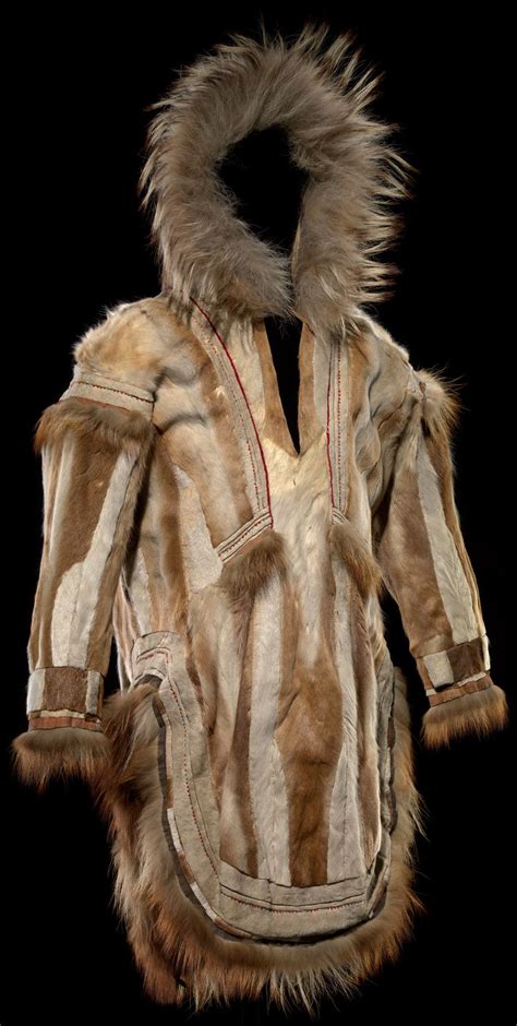 Iñupiaq man’s parka ca. 1900 Cape Nome, Alaska Caribou, fox and wolf ...