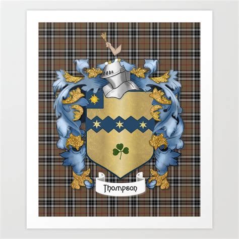 Thompson Crest and Tartan Art Print by Spice | Society6