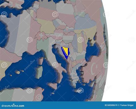 Bosnia with its flag stock illustration. Illustration of political ...