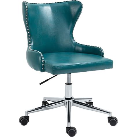 Meridian Furniture Hendrix Swivel Adjustable Blue Faux Leather Office ...