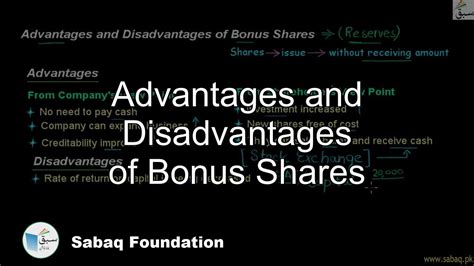 Advantages and Disadvantages of Bonus Shares, Accounting Lecture ...