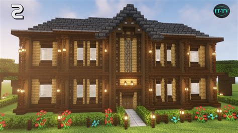 How To Build A DARK OAK MANSION in Minecraft #2 - YouTube