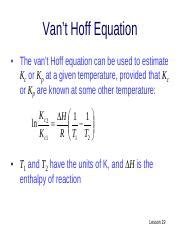 Lesson 19-van't hoff equation - Vant Hoff Equation The vant Hoff ...