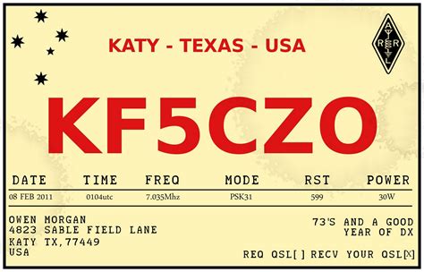 Qsl Card Template