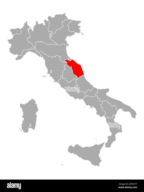 Map of Marche in Italy Stock Photo - Alamy