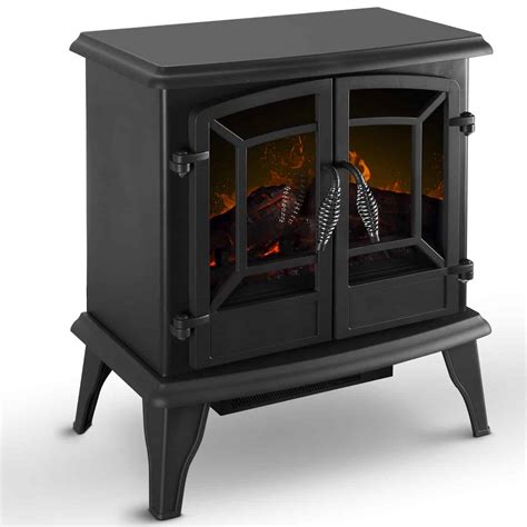 DELLA Electric Stove Heater Fireplace with Realistic Log Wood Burning ...